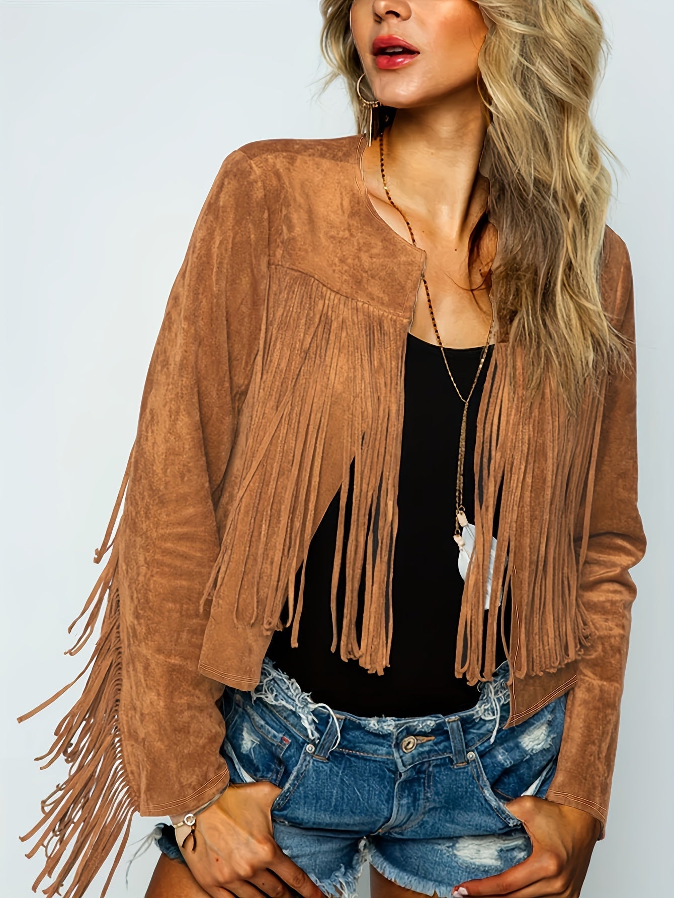 Tessa - Cowboyjacke im Boho-Chic aus Wildleder mit Fransen