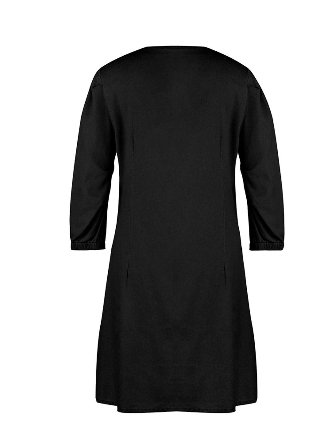 Tess - Kurzes Denim-Kleid mit V-Ausschnitt und halben Ärmeln
