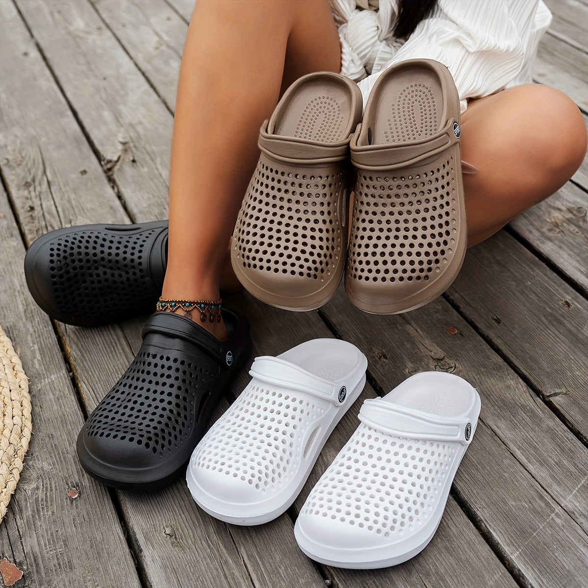 Jasmine - Modische, bequeme, orthopädische EVA-Clogs mit dicker Sohle und atmungsaktiven Löchern