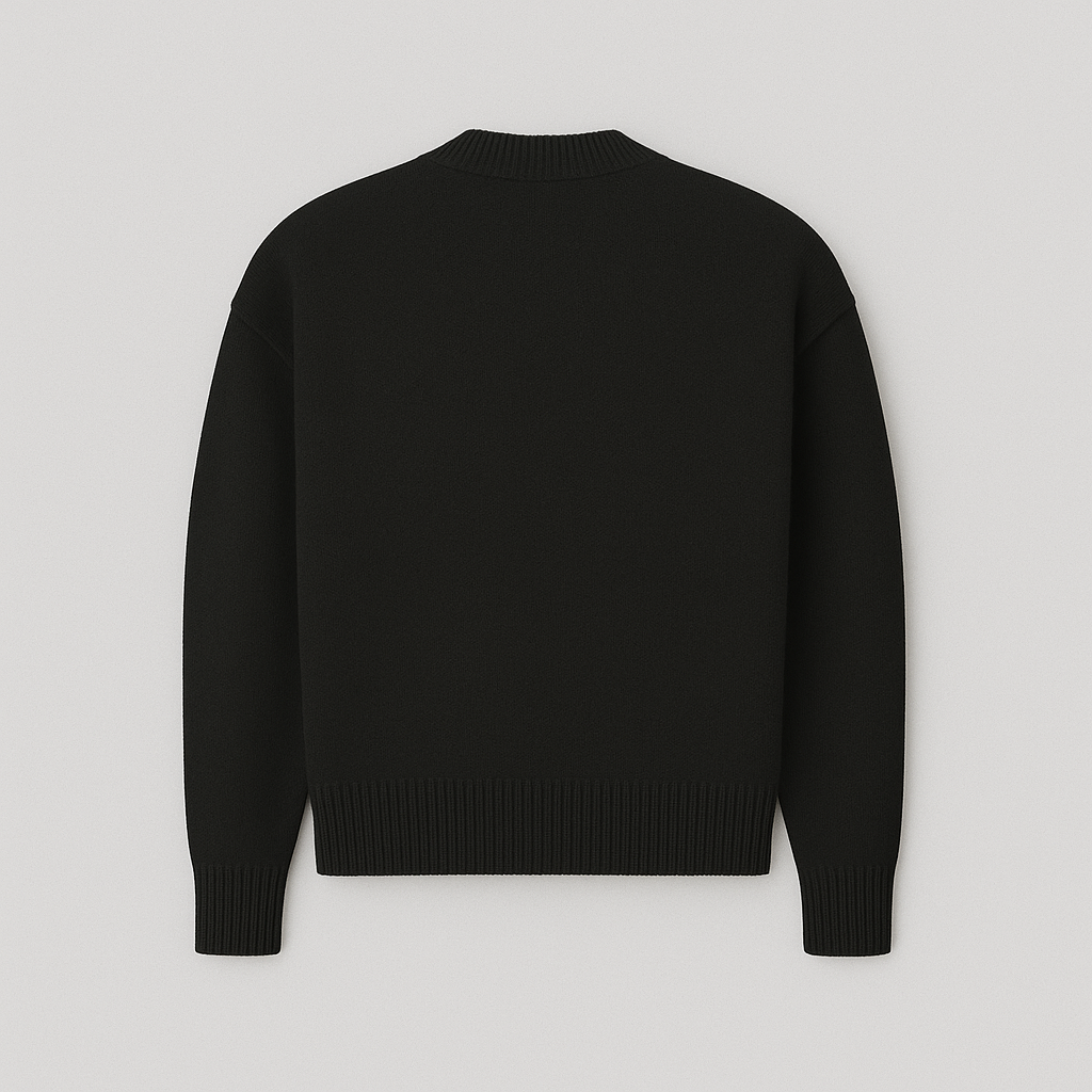 PARIS Strickpullover mit Herz und Buchstabe A - Unisex, Rundhalsausschnitt, Uni-Farben