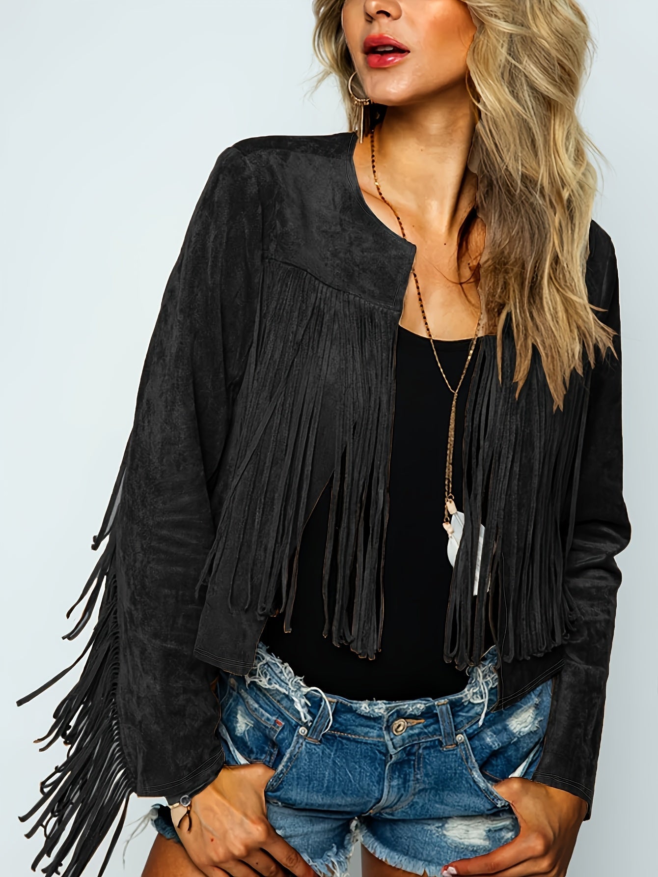 Tessa - Cowboyjacke im Boho-Chic aus Wildleder mit Fransen