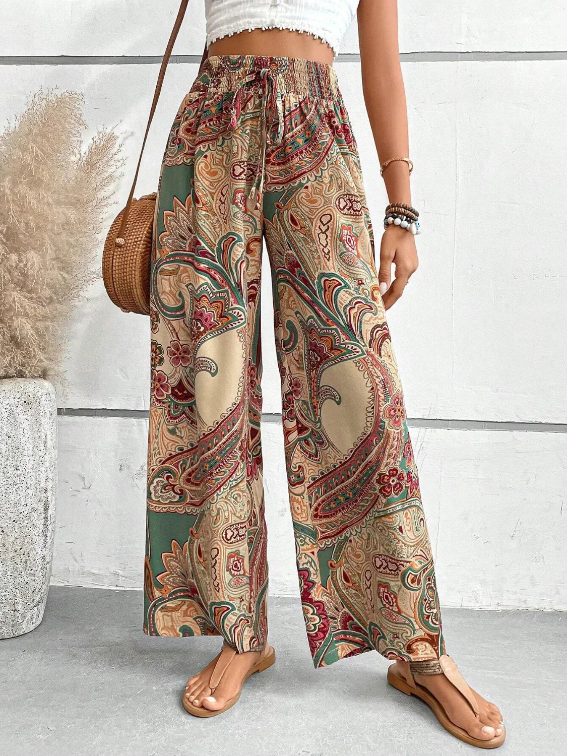 Lauren - bedruckte Hose mit weitem Bein