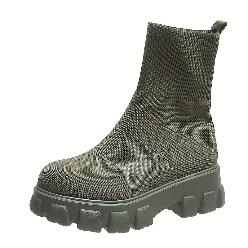 Annetje - Stretch-Stiefeletten mit dicker Stoffsohle