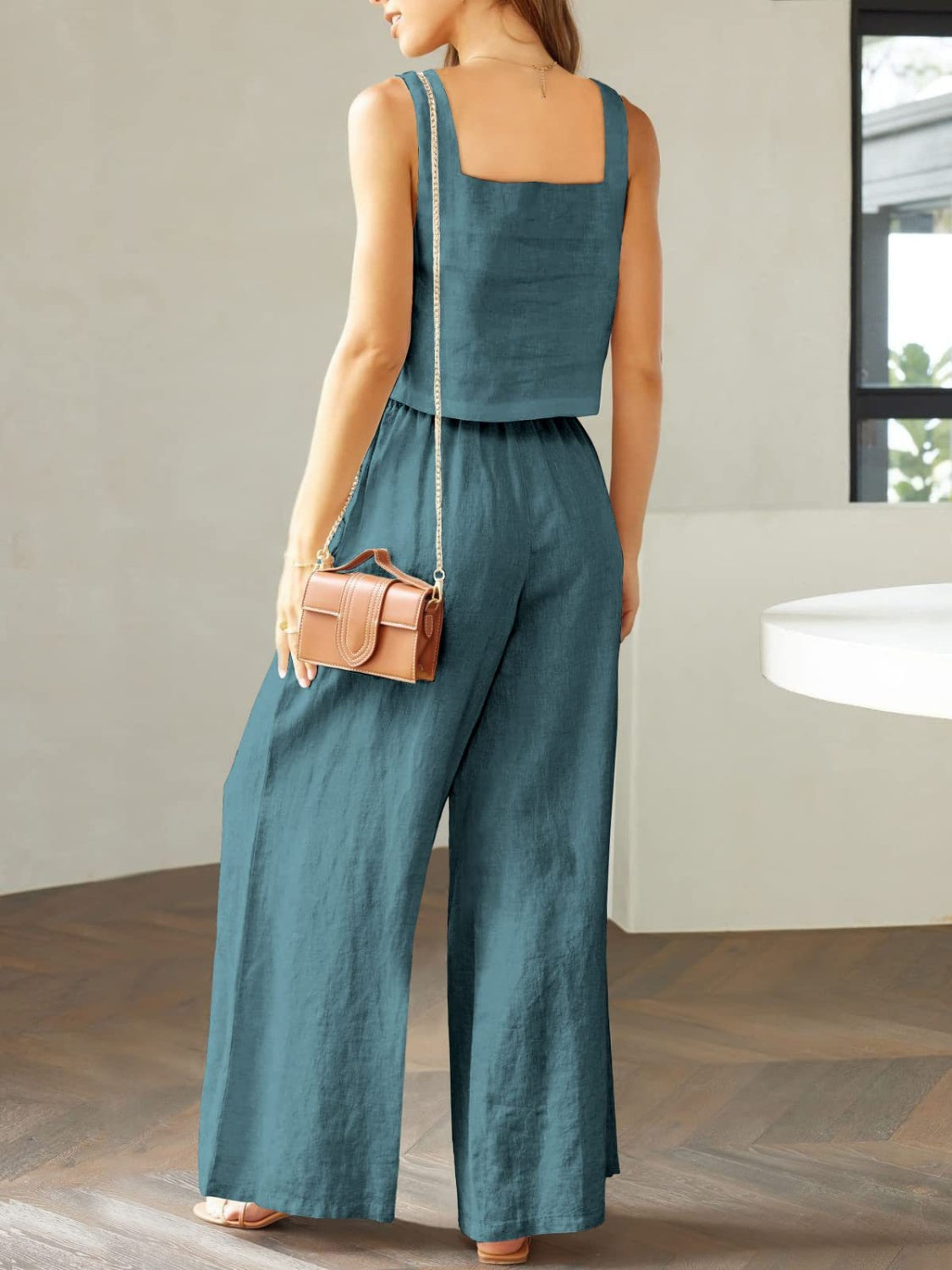 Lily - Gekürztes Tanktop und Hose mit weitem Bein Satz