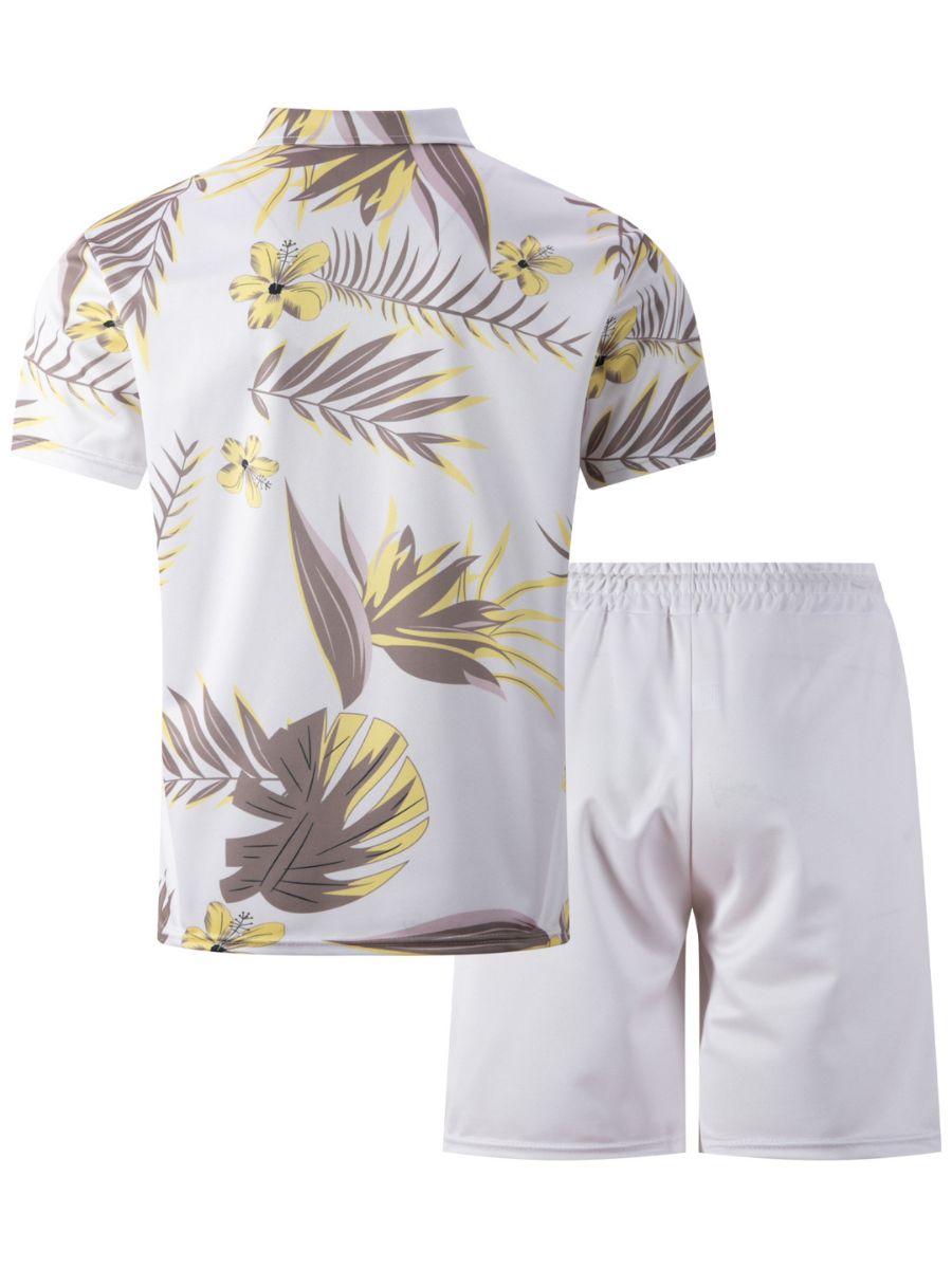 Max - Zweiteiliges Sommer-Strand-Set aus Shorts und Top mit kurzen Ärmeln und Reißverschlusskragen für Männer