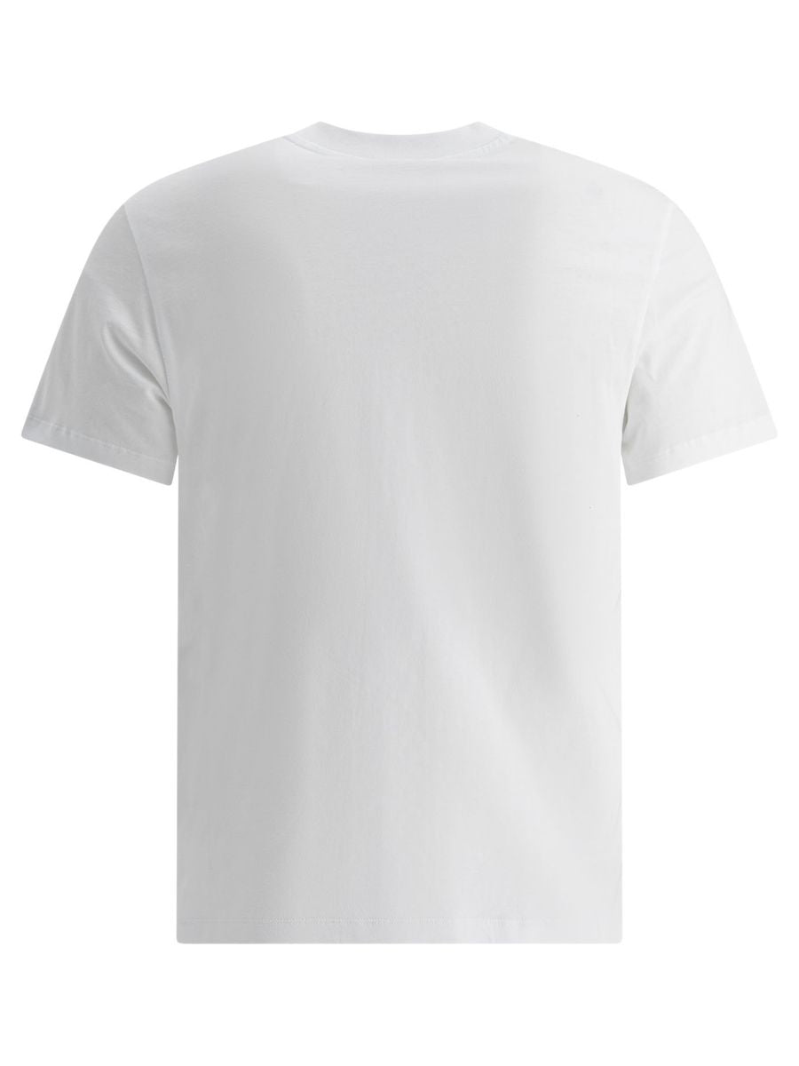 Ami Paris Weißes T-Shirt Unisex Kurzarm Hoher Ausschnitt