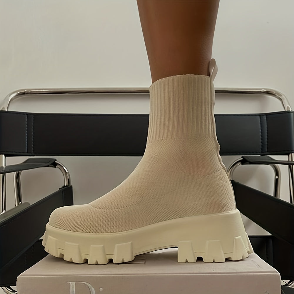 Annetje - Stretch-Stiefeletten mit dicker Stoffsohle