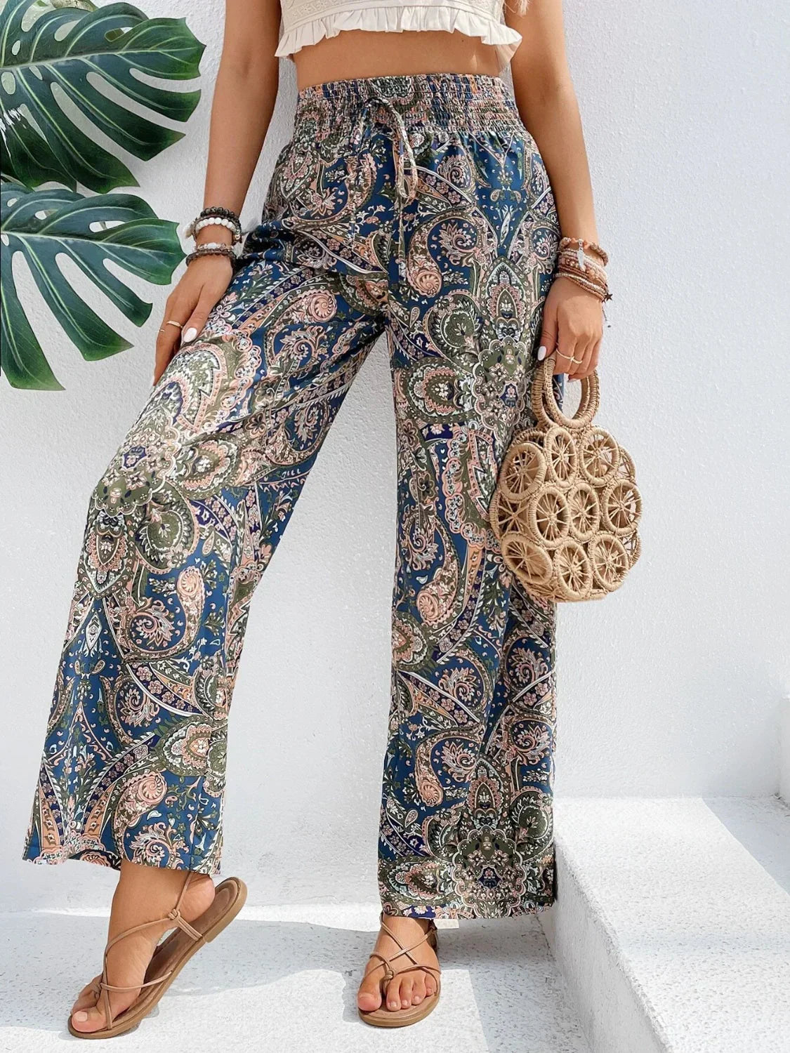 Lauren - bedruckte Hose mit weitem Bein