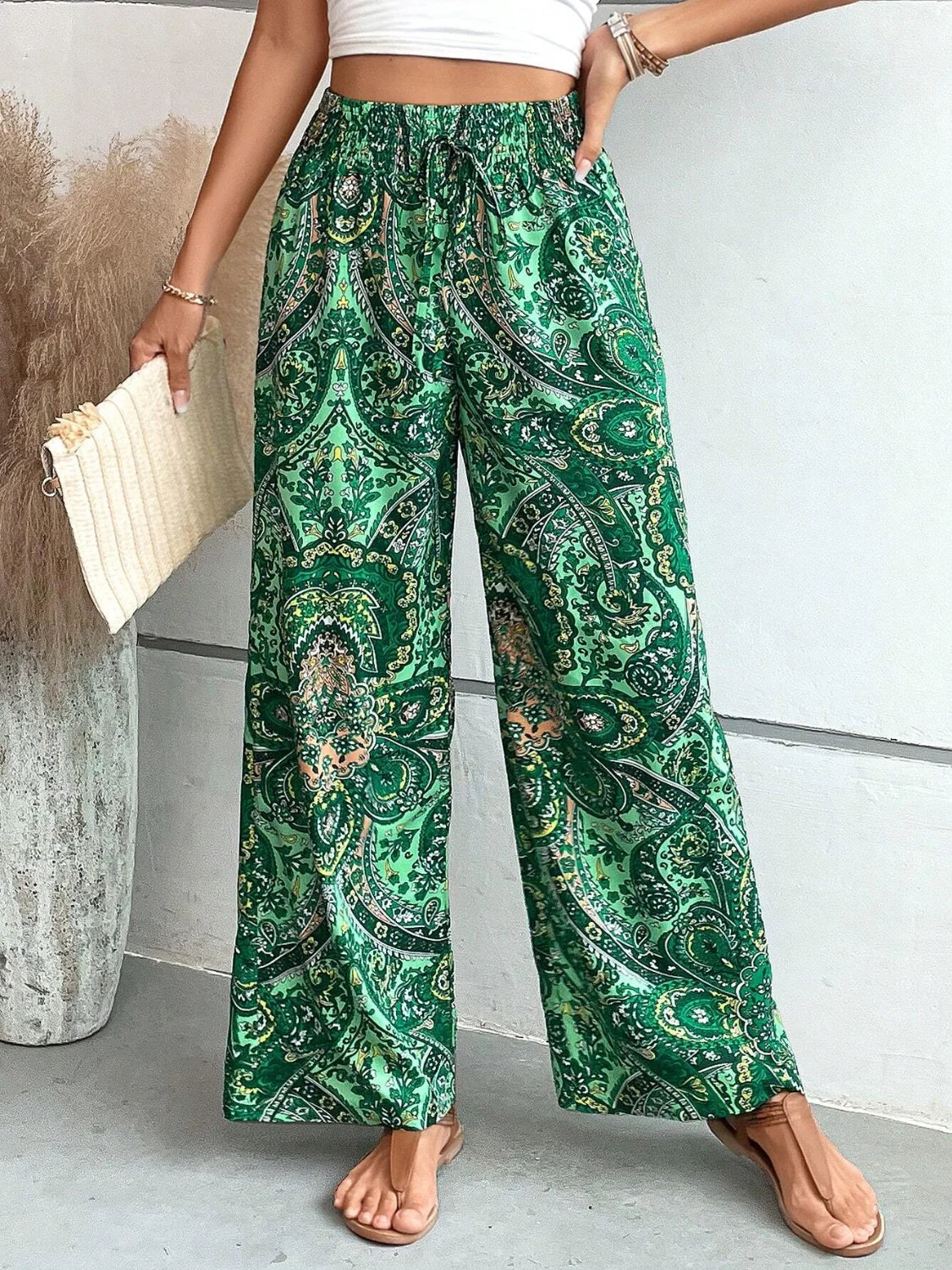 Lauren - bedruckte Hose mit weitem Bein