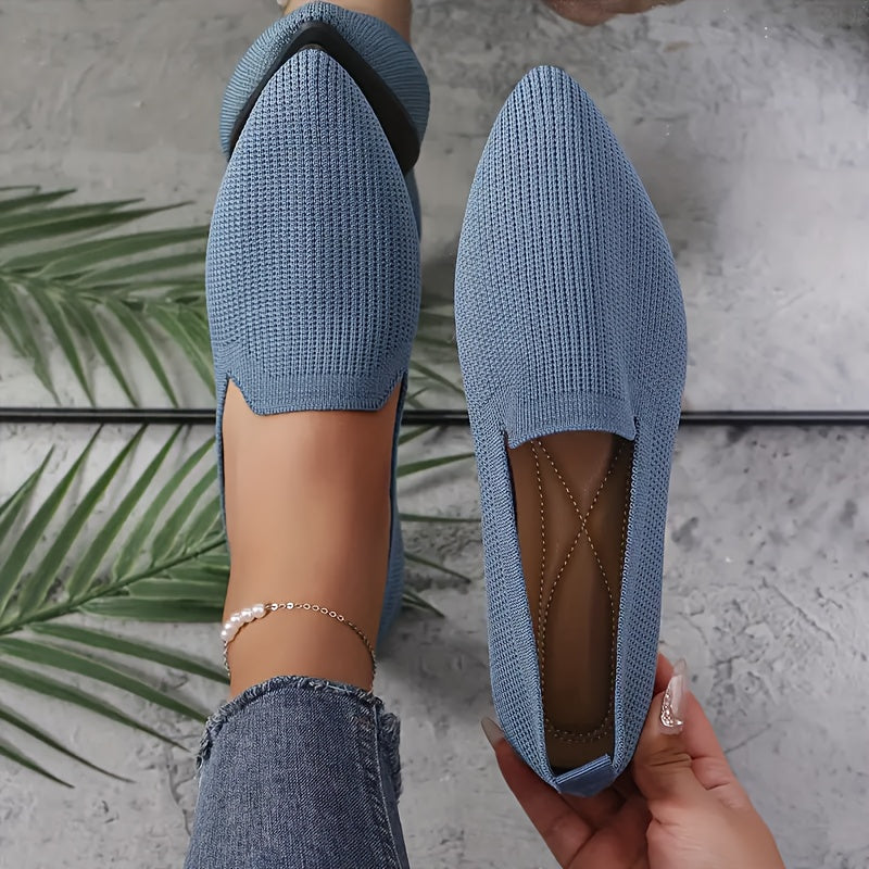 Femke - Geflochtene spitze Ballerina Loafers in leuchtenden Farben mit rutschfester Unten