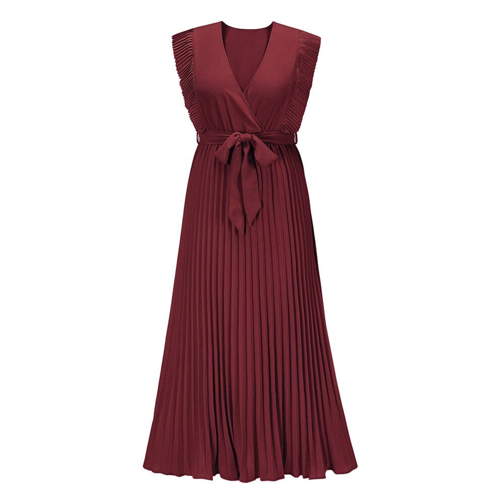 Gioia - elegantes Kleid mit V-Ausschnitt und angesetzten Ärmeln für Frauen