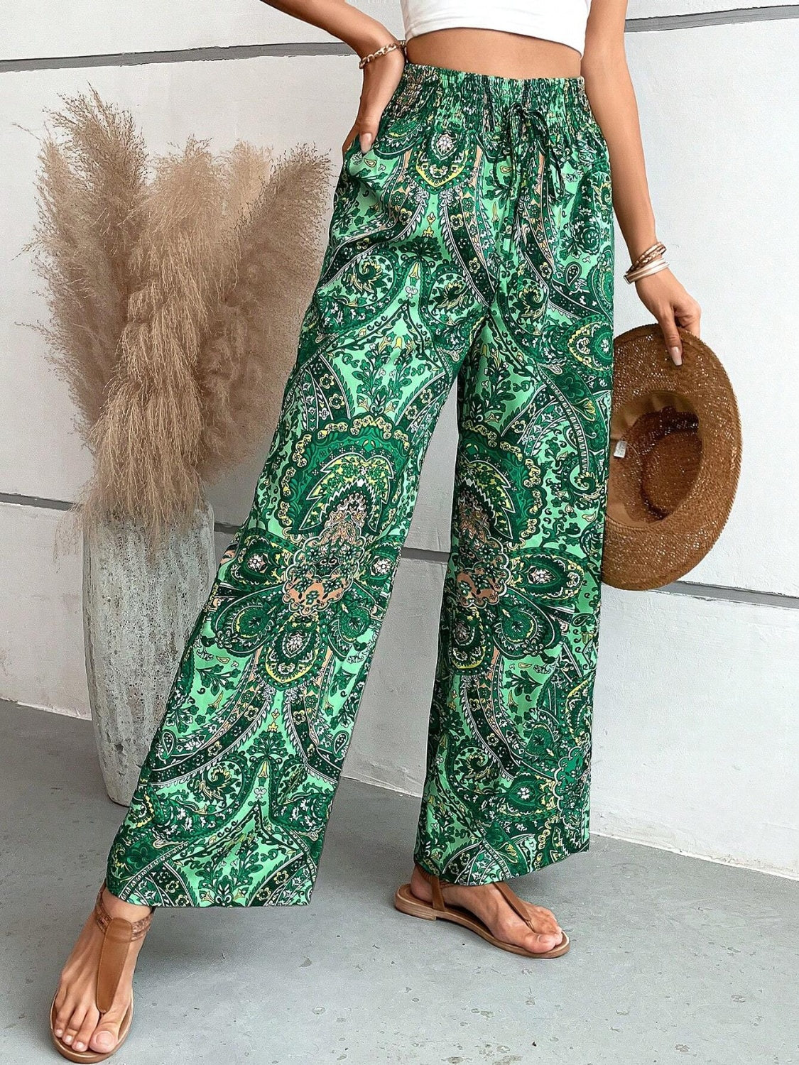 Lauren - bedruckte Hose mit weitem Bein