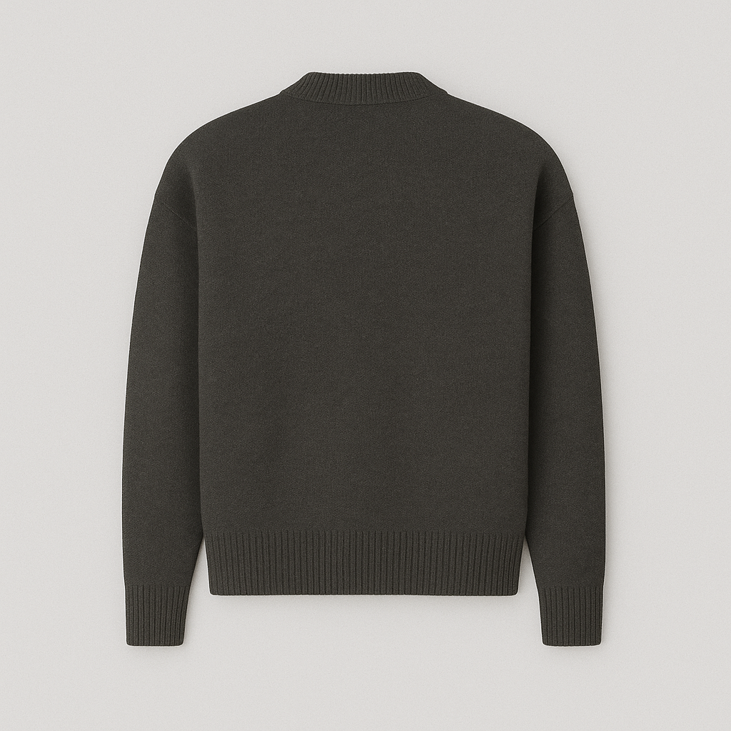 PARIS Strickpullover mit Herz und Buchstabe A - Unisex, Rundhalsausschnitt, Uni-Farben