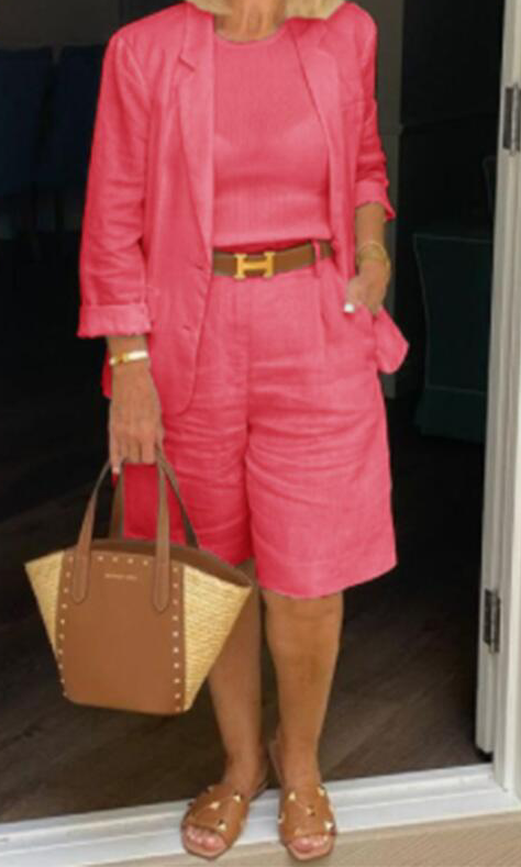 Marga - elegantes Set aus Leinenhosen und Blazer für Damen