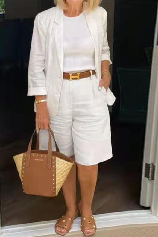 Marga - elegantes Set aus Leinenhosen und Blazer für Damen