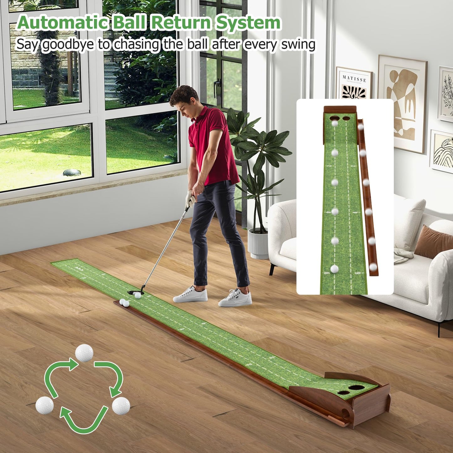 Nick - innen aufrollbar Golf Satz Kurs mit 3 Löchern