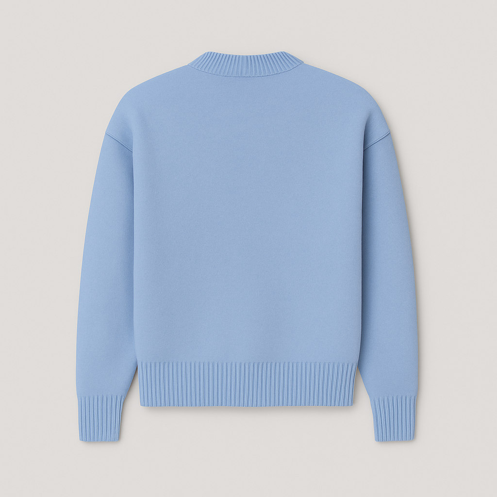 PARIS Strickpullover mit Herz und Buchstabe A - Unisex, Rundhalsausschnitt, Uni-Farben
