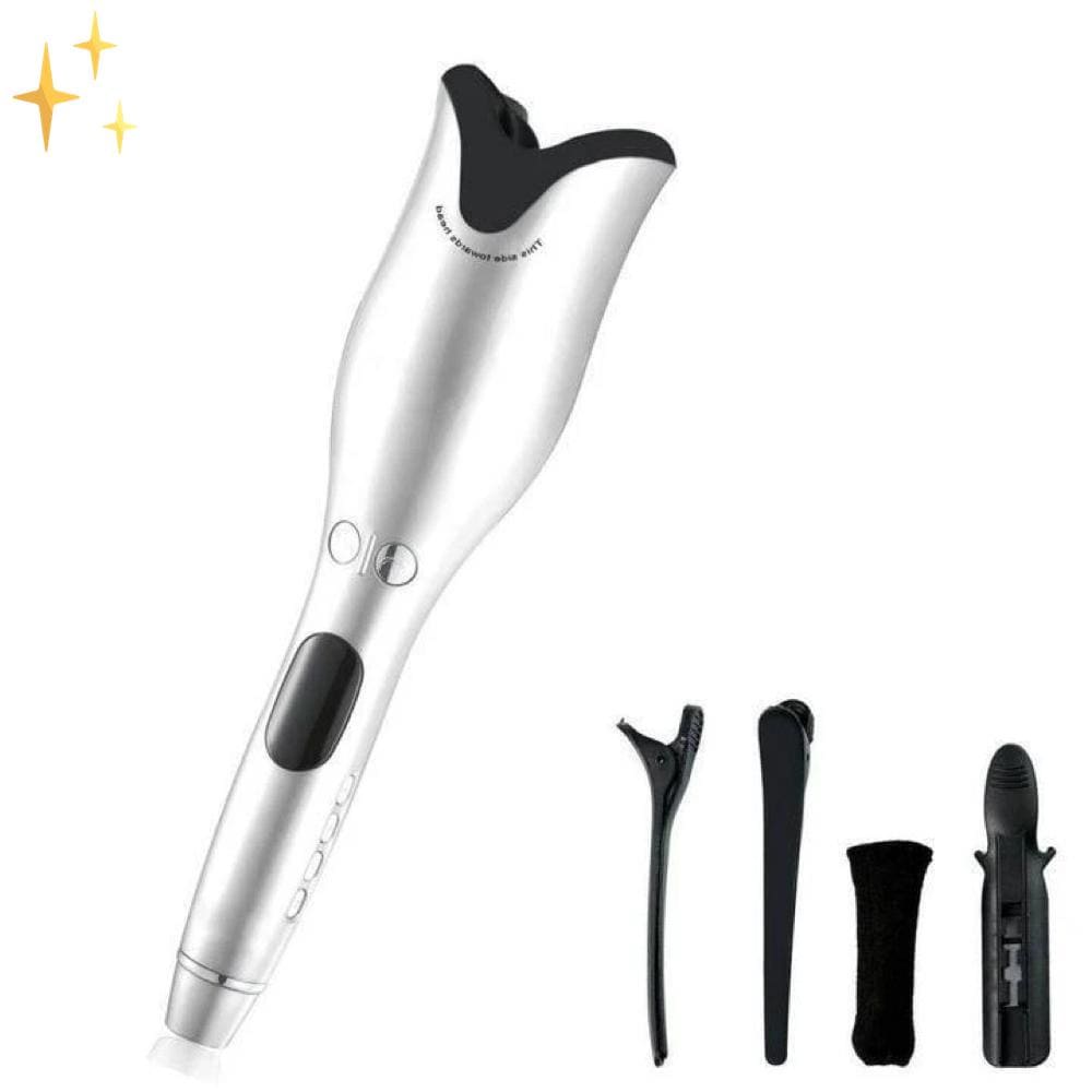 Mirabile Shopping DE 200001210 Weiß - AUSVERKAUFT SafeCurls™ Automatischer Lockenstab | 100% sicher und ein brillanter Look - Inkl. zeitlich begrenztem Angebot ein GRATIS Haarspangenset im Wert von €20