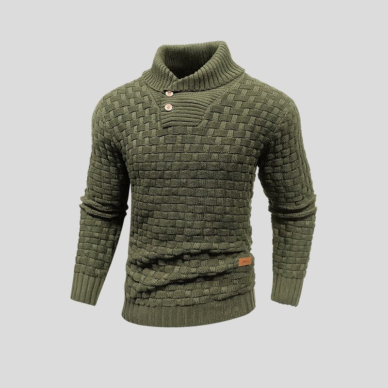 Samuel - warmer Strickpullover mit Karomuster und hohem Kragen