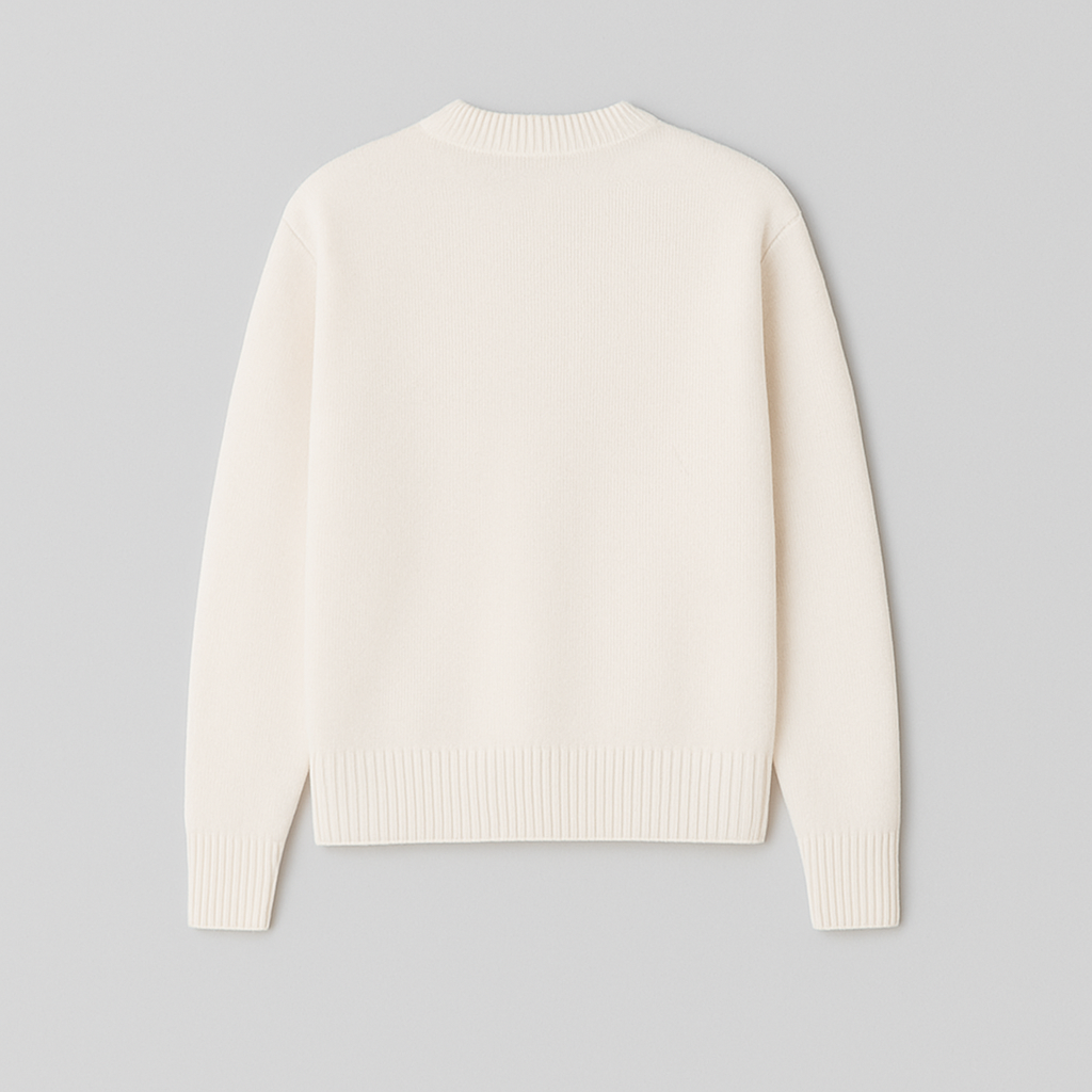 PARIS Strickpullover mit Herz und Buchstabe A - Unisex, Rundhalsausschnitt, Uni-Farben