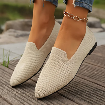 Femke - Geflochtene spitze Ballerina Loafers in leuchtenden Farben mit rutschfester Unten