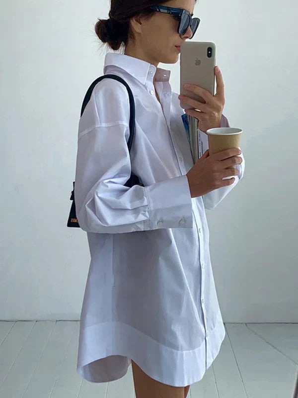 leila long bluse oversized shirt kleid