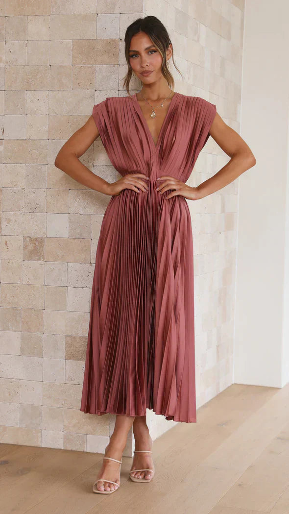 Iris - plissiertes Midikleid für einen zeitlos eleganten Look
