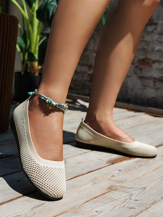 Emma - leichtes, atmungsaktives Stoff Netzgewebe Ballerina-Schuhe mit extra stützender Sohle für den Sommer