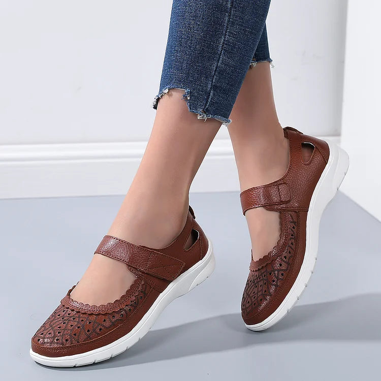Sofiya - Orthopädische Komfort-Loafer aus weißem Leder für Frauen