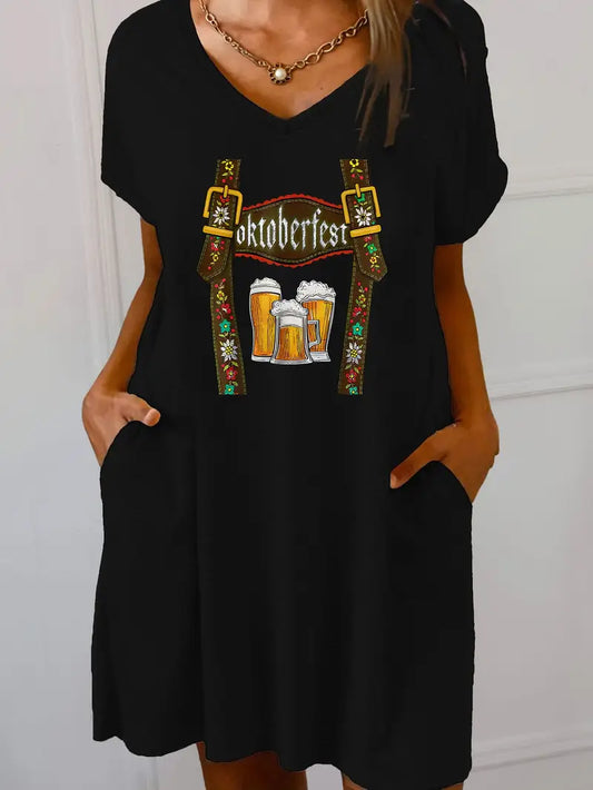 Clara - Oktoberfest Komfortabel T-Shirt Jurk