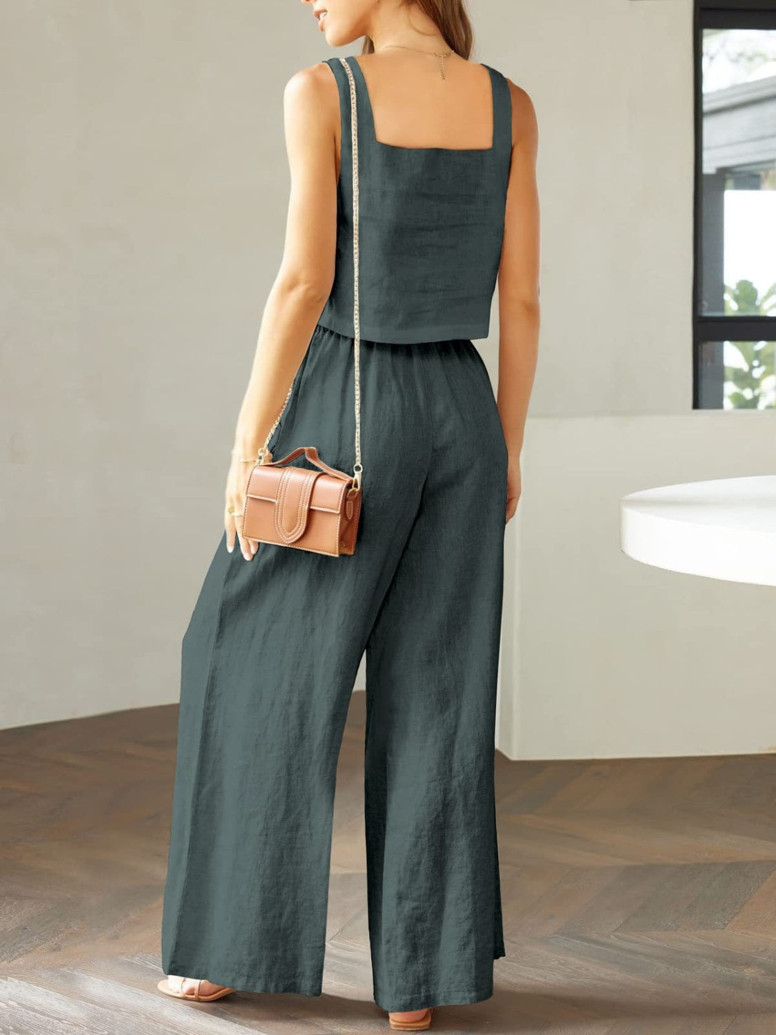 Lily - Gekürztes Tanktop und Hose mit weitem Bein Satz