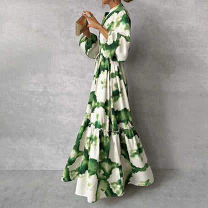 Thalia - kunstvoll bedrucktes Maxikleid für jeden Tag mit Stil