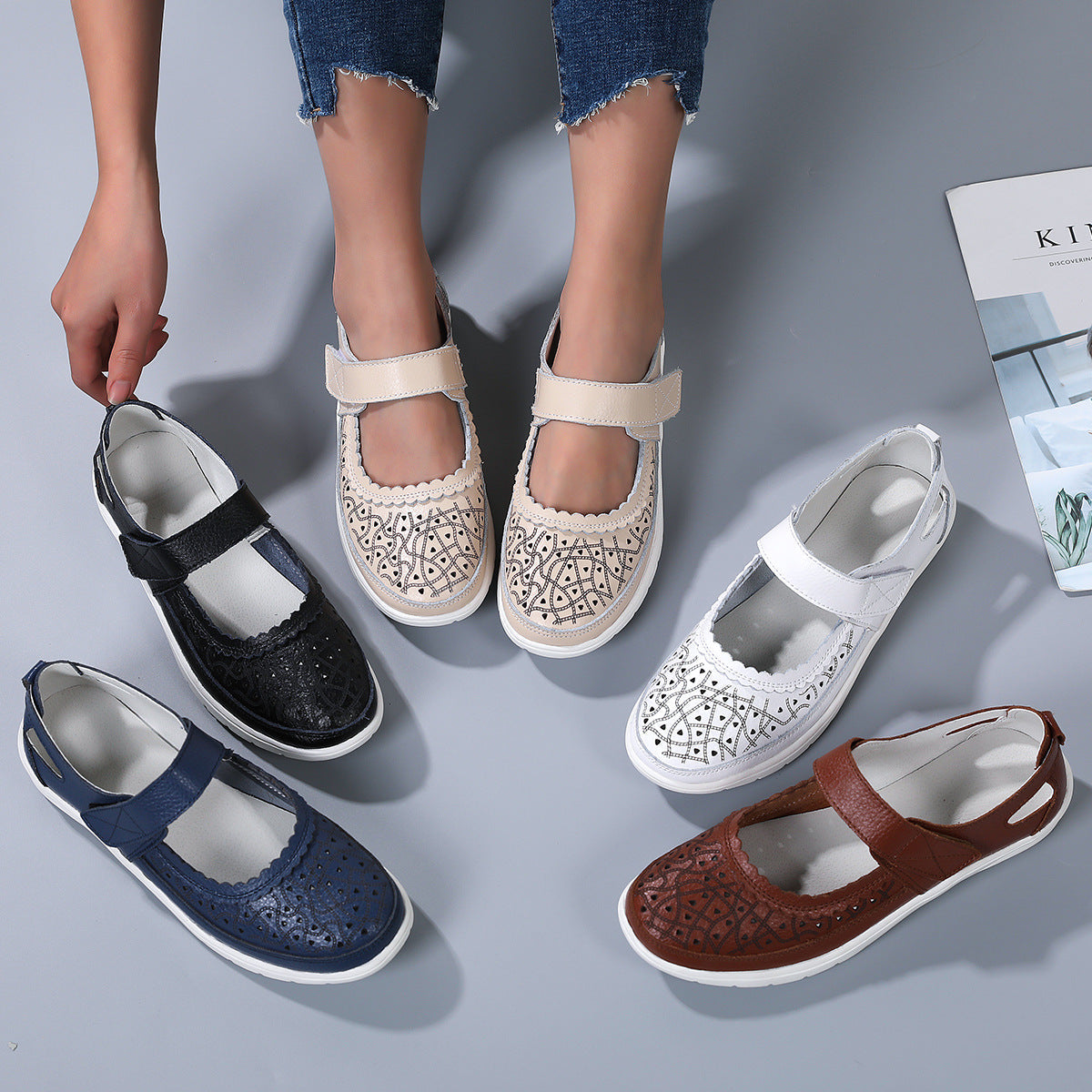 Sofiya - Orthopädische Komfort-Loafer aus weißem Leder für Frauen