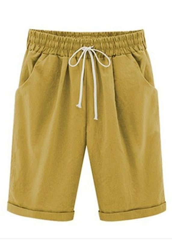 Nikki - Frauen lässig Sommer Urlaub lose Baumwolle Shorts Hosen mit Taschen und Kordelzug