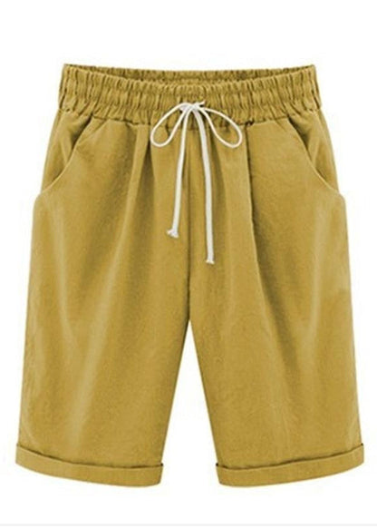 Nikki - Frauen lässig Sommer Urlaub lose Baumwolle Shorts Hosen mit Taschen und Kordelzug
