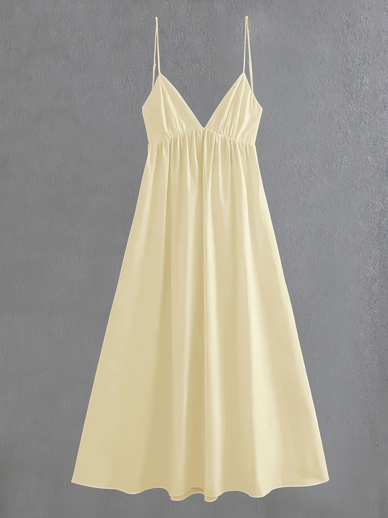 Cornelia - Weites Sommerkleid mit Niedrig Zurück V-Ausschnitt und Spaghetti-Trägern