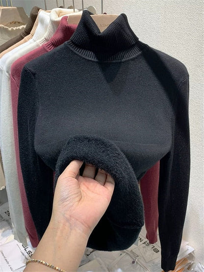 Eloise - mit Samt gefütterter Rollkragenpullover für Frauen