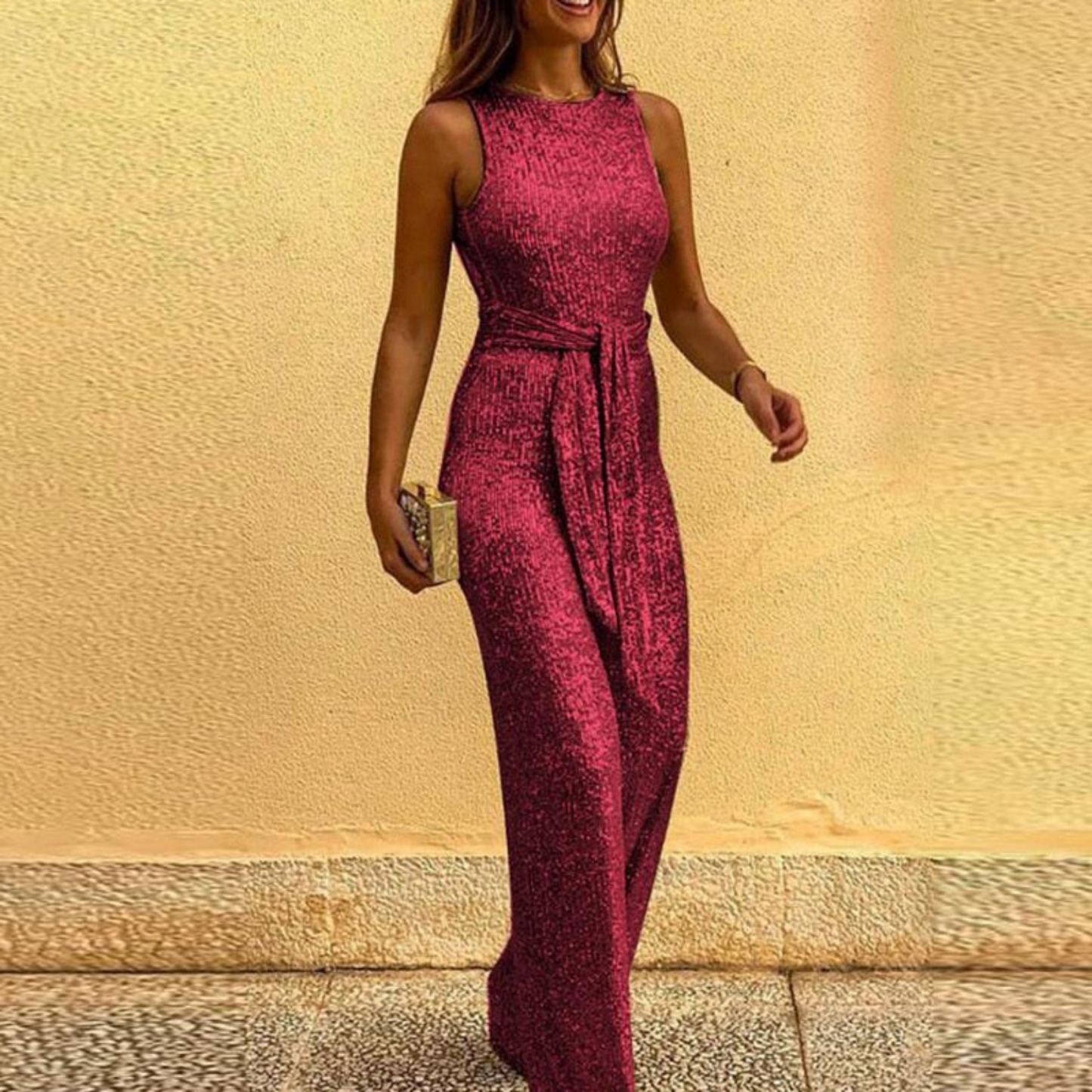 Kirsten -  Festlich Glänzend Damen Jumpsuit