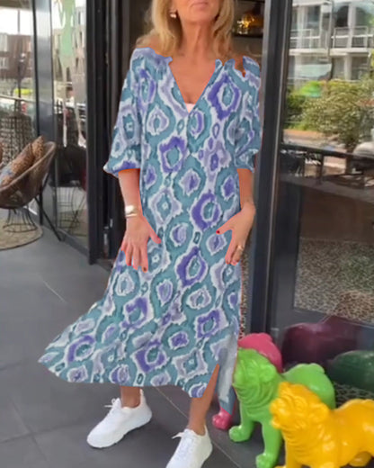 Nienke - Kleid mit modischem Druck und halben Ärmeln