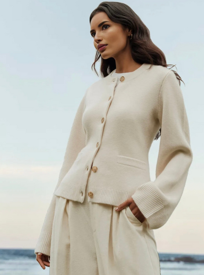 Paris - elegant gestrickt Strickjacke mit Knopf Verschluss für Frauen