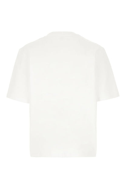 Ami Paris Weißes T-Shirt Unisex Kurzarm Hoher Ausschnitt