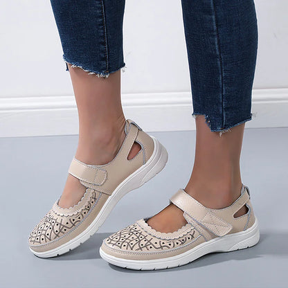 Sofiya - Orthopädische Komfort-Loafer aus weißem Leder für Frauen