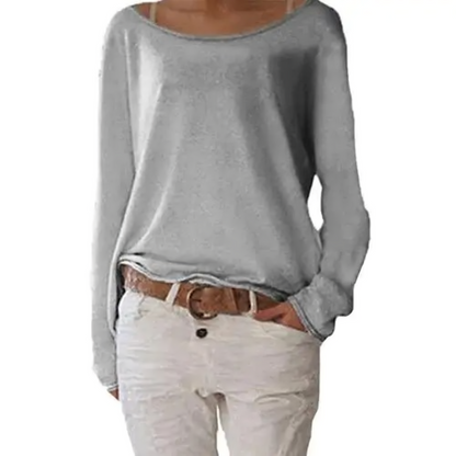 MODA - gelber Pullover mit O-Ausschnitt aus Wolle, einfach und schmal