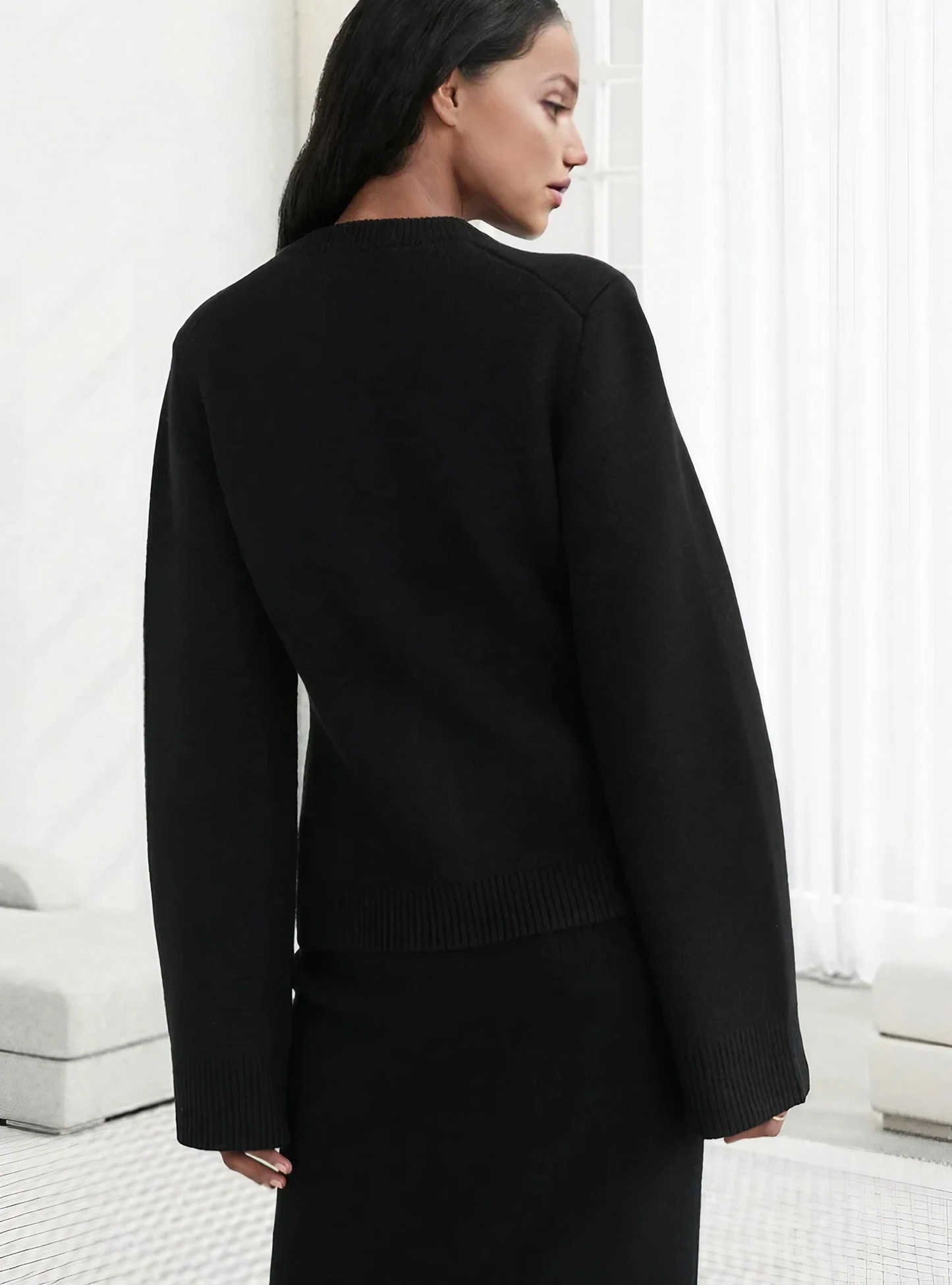 Paris - elegant gestrickt Strickjacke mit Knopf Verschluss für Frauen