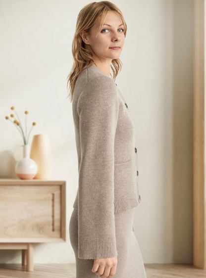Paris - elegant gestrickt Strickjacke mit Knopf Verschluss für Frauen