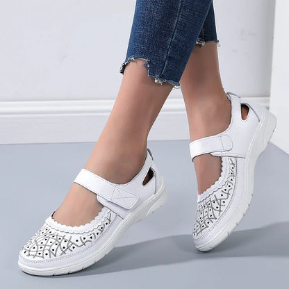 Sofiya - Orthopädische Komfort-Loafer aus weißem Leder für Frauen