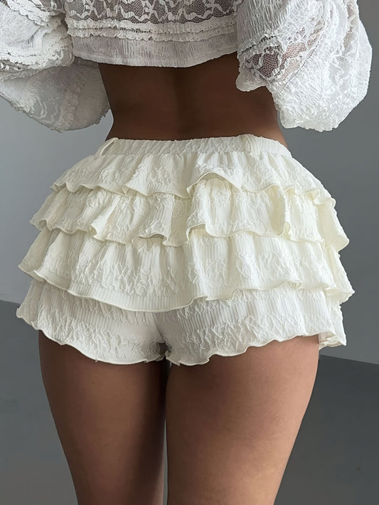 Julia - Mini-Shorts aus plissiertem Chiffon