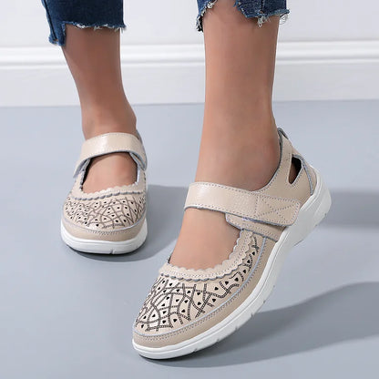 Sofiya - Orthopädische Komfort-Loafer aus weißem Leder für Frauen