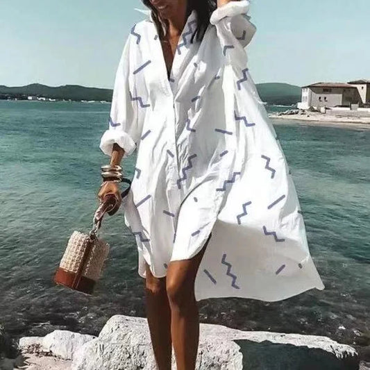 Loïs - Modisches luftiges Strandhemdkleid