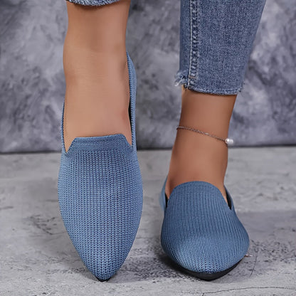Femke - Geflochtene spitze Ballerina Loafers in leuchtenden Farben mit rutschfester Unten